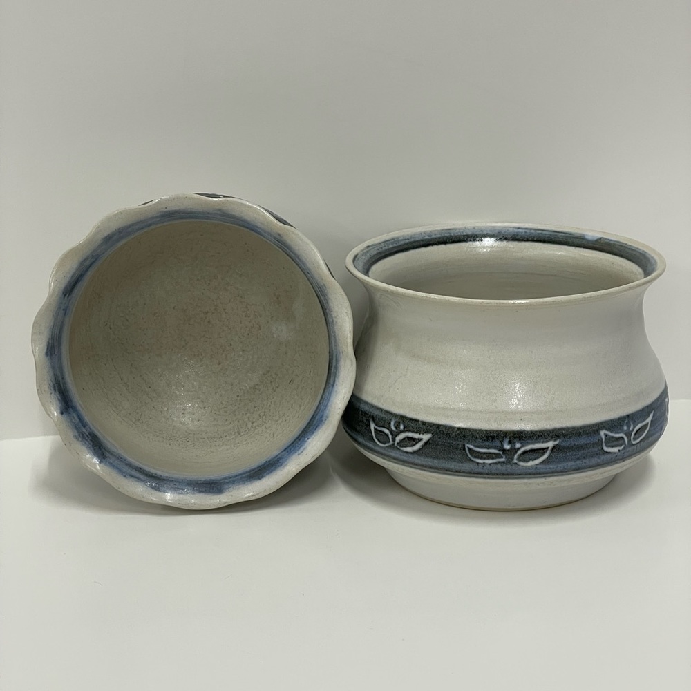 Vintage Handmade Ceramic Pottery Bowls, Set of 2